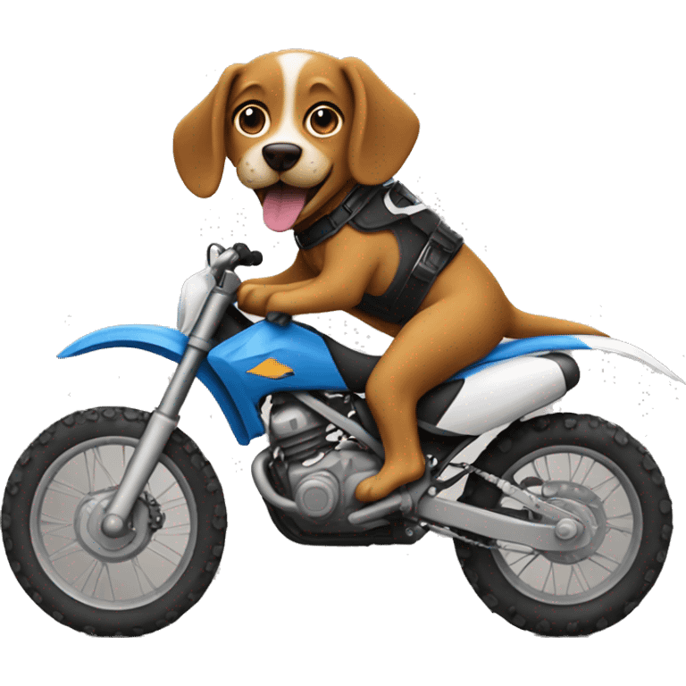 Dog riding dirtbike emoji