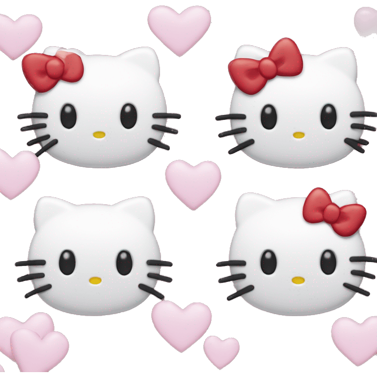 Hello kitty with eye hearts emoji