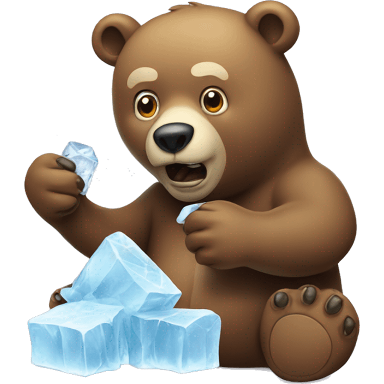 Bear eating ice emoji