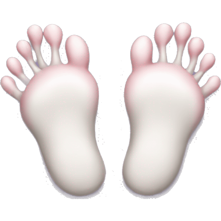 Realistic small bunny feet isolated.  emoji