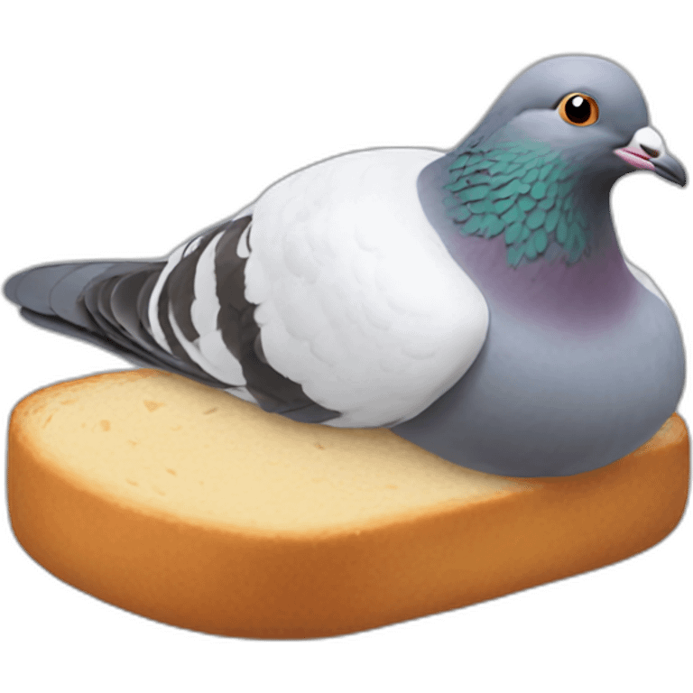 portrait pigeon bread on head emoji