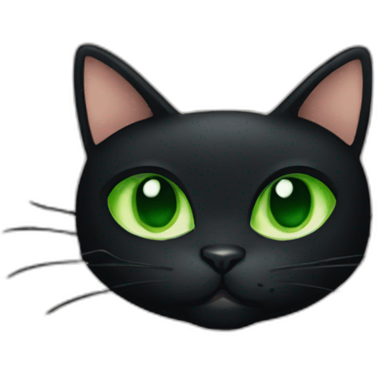 black cat head green eyes comics emoji