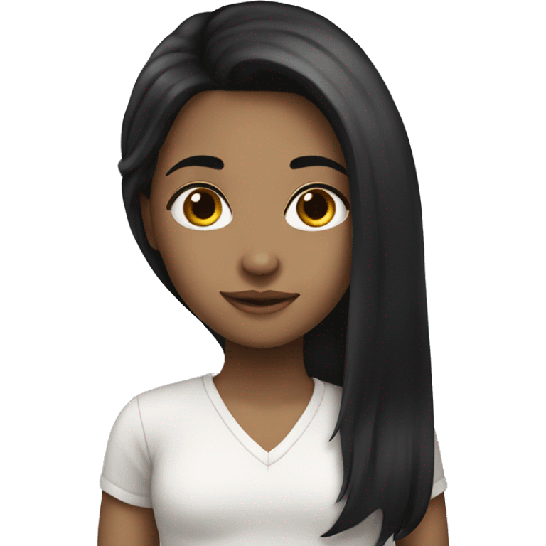 a girl with long black hair white-skinned emoji