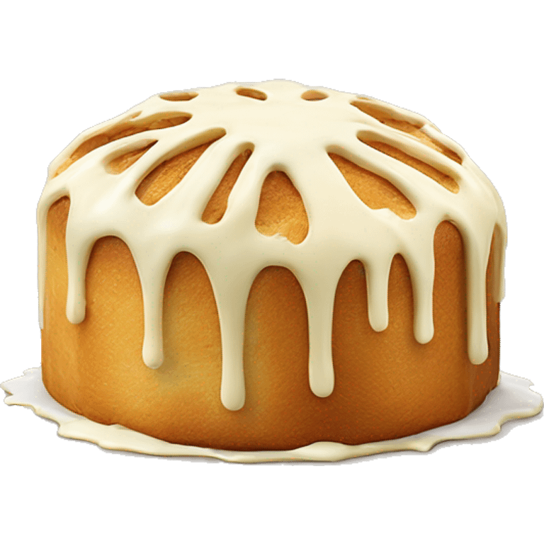 Full white chocolate drip panettone emoji