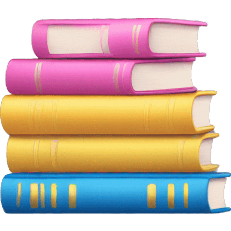 Pink yellow blue book stack emoji