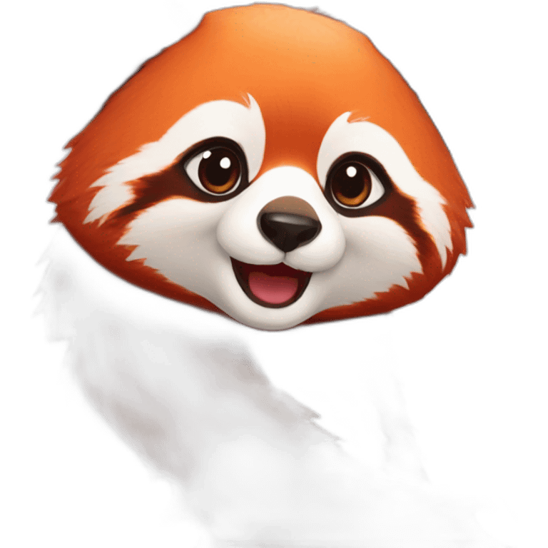 red panda with a flower emoji