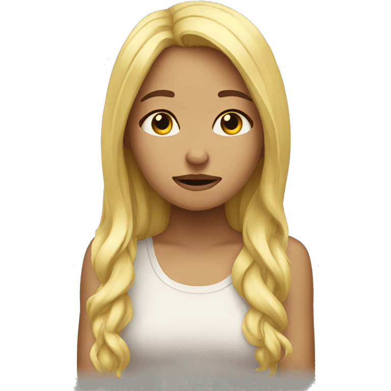 Blond Girl cry Peace  emoji