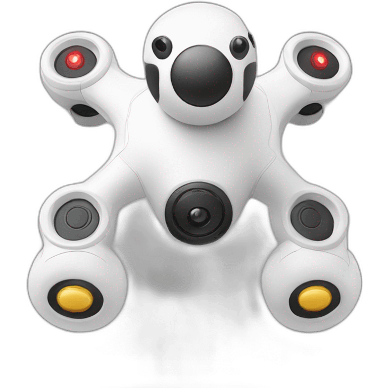 Teddy bear remote controlling drone emoji