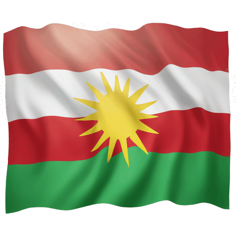 kurdistan flag with red at the top green at the bottom and white in between with a sun  emoji