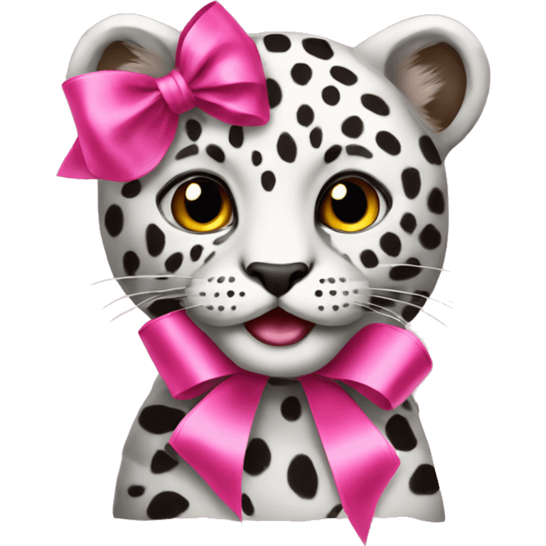 leopardo with ribbon pink  emoji