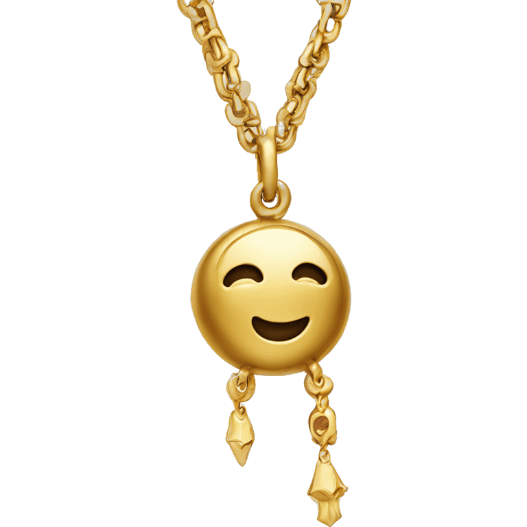 vancleef gold necklace charms  emoji