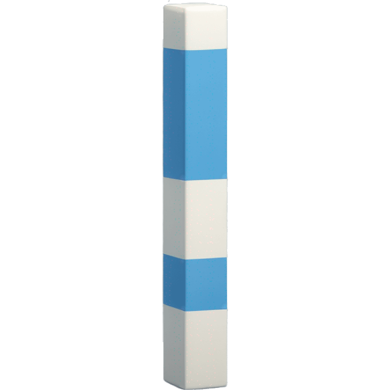 Blue cuboid pole with the words peace pole in white emoji