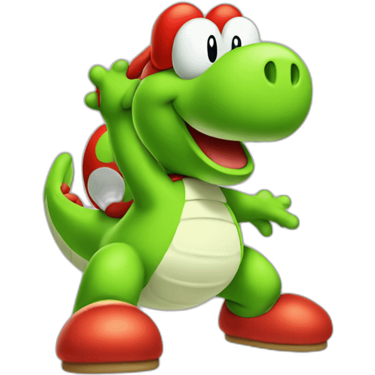 YOSHI from MARIO with red shoes on emoji