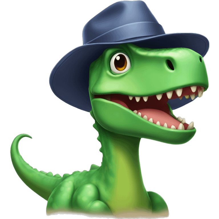 Dino wearing a hat emoji