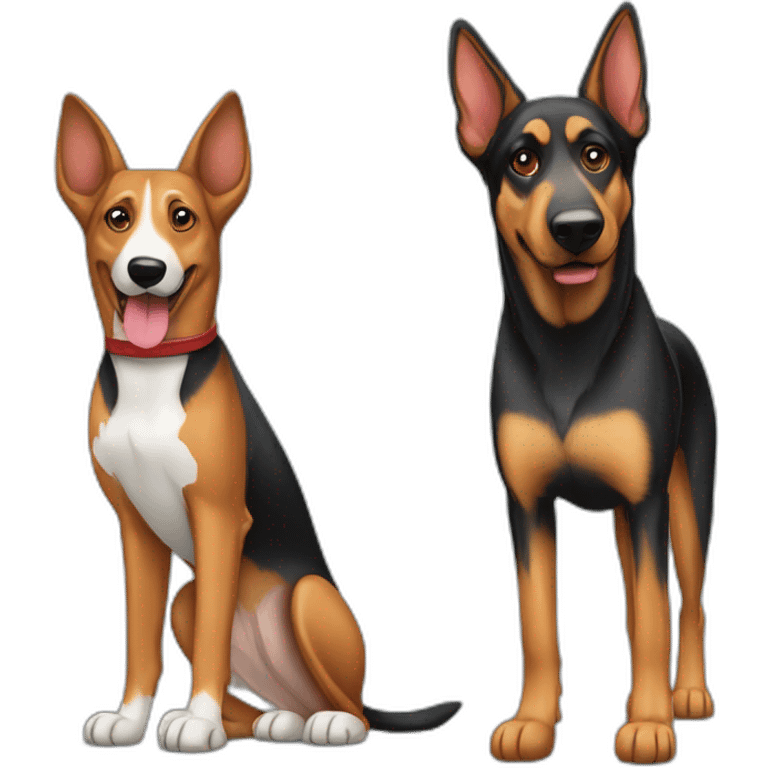 coonhound and German shepherd mix dog walking emoji