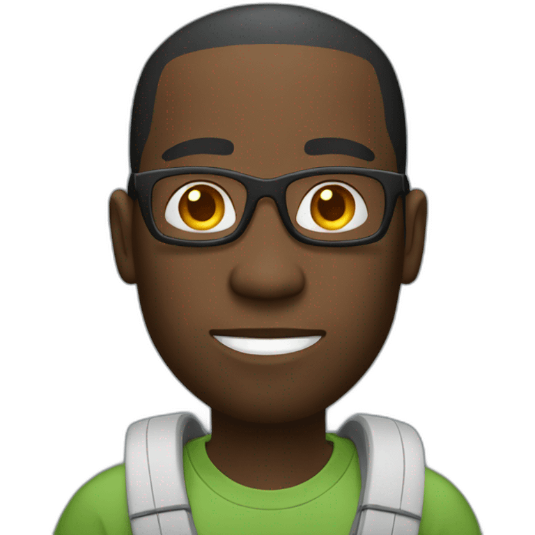 black man playing pc games emoji