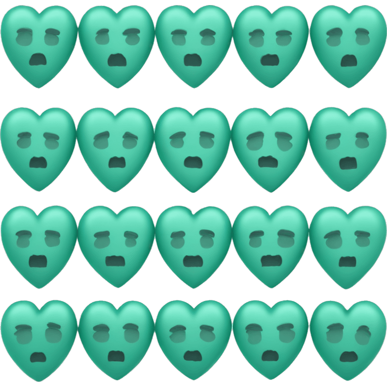 Teal and green matte heart  emoji