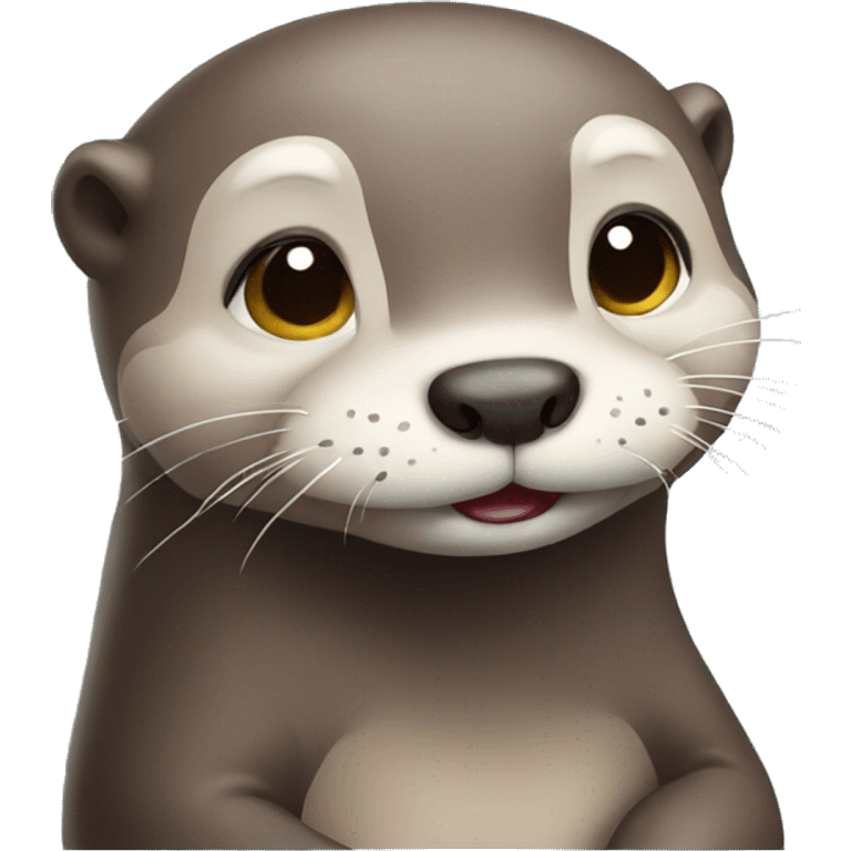 a cute thinking otter emoji