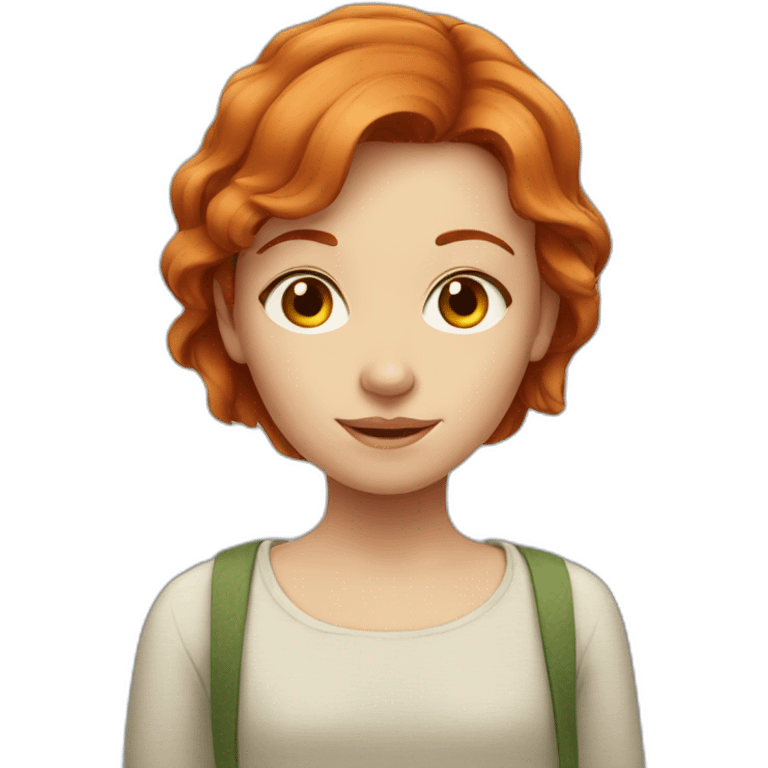 Red-haired girl with a child's face emoji