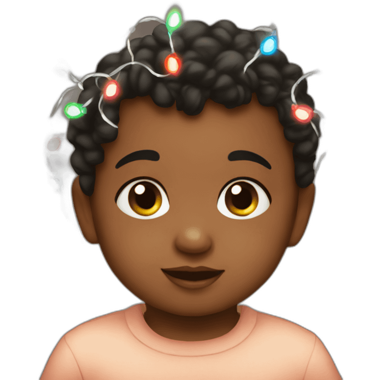 18 months baby with christmas lights emoji