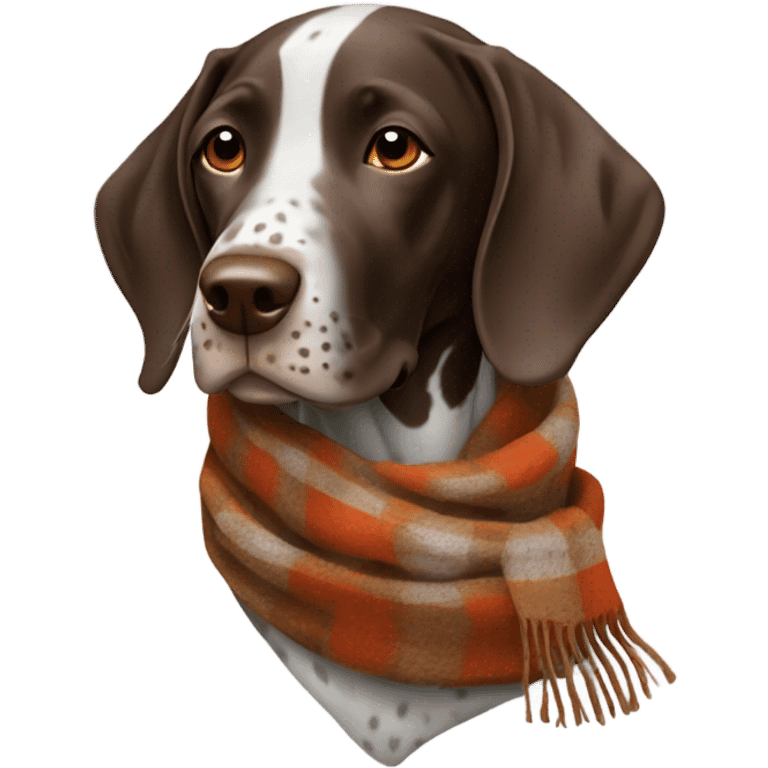 German shorthair pointer with scarf emoji