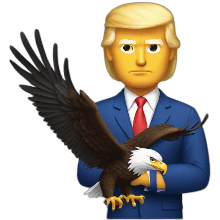 trump with bald eagle on his shoulder emoji