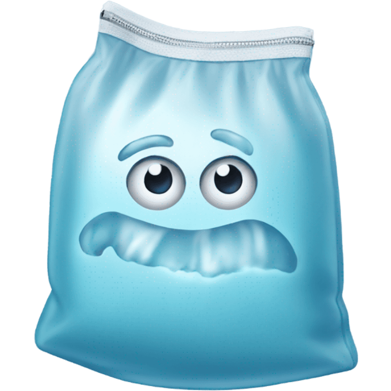 Ice in a small zip bag emoji