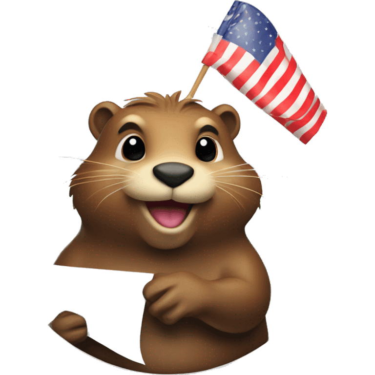 Beaver with an I voted sticker  emoji