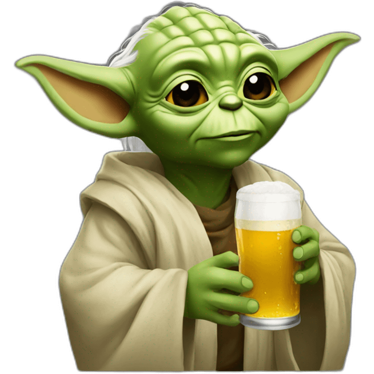 yoda drinking a beer emoji