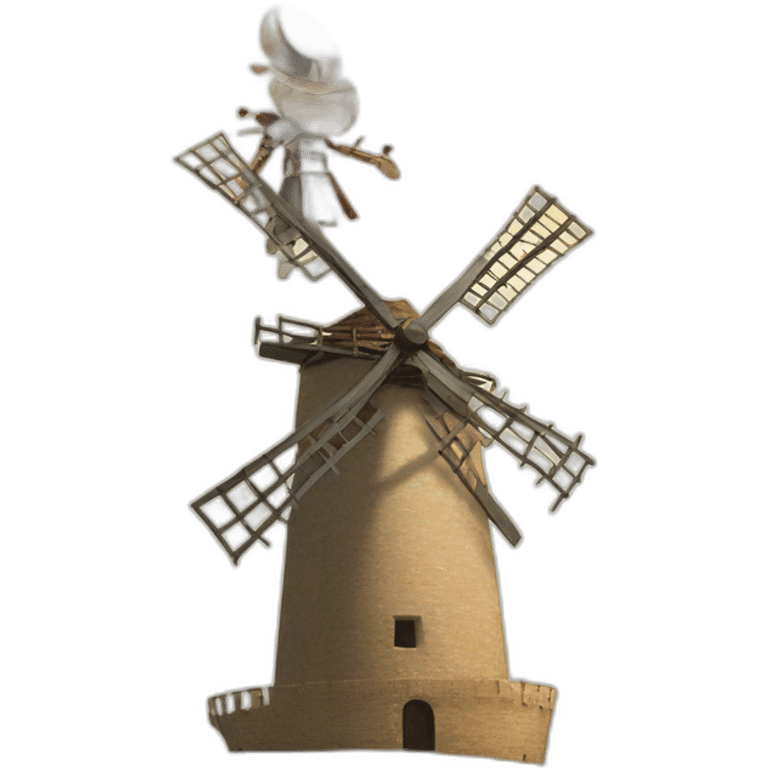 don quixote lifted up into the air by windmill emoji