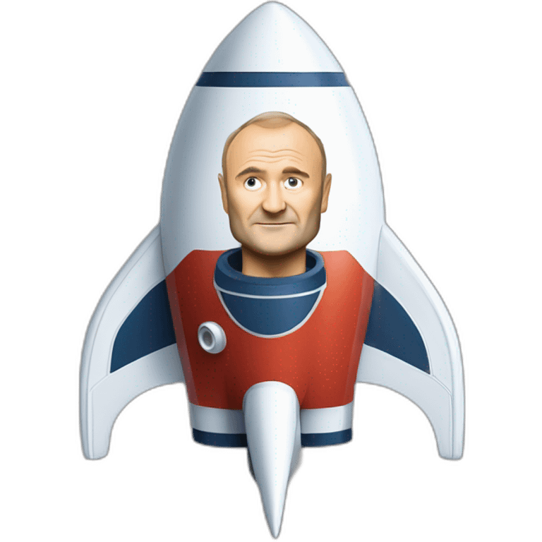 Phil collins as a rocketship emoji