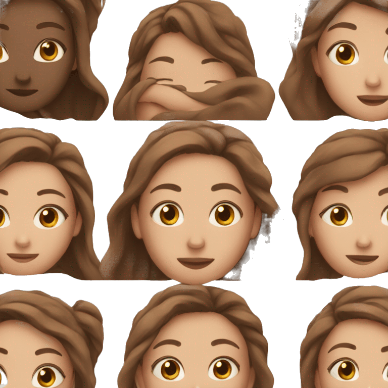 Woman yoga facial brown hair  emoji