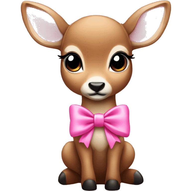 deer baby with a pink bow emoji