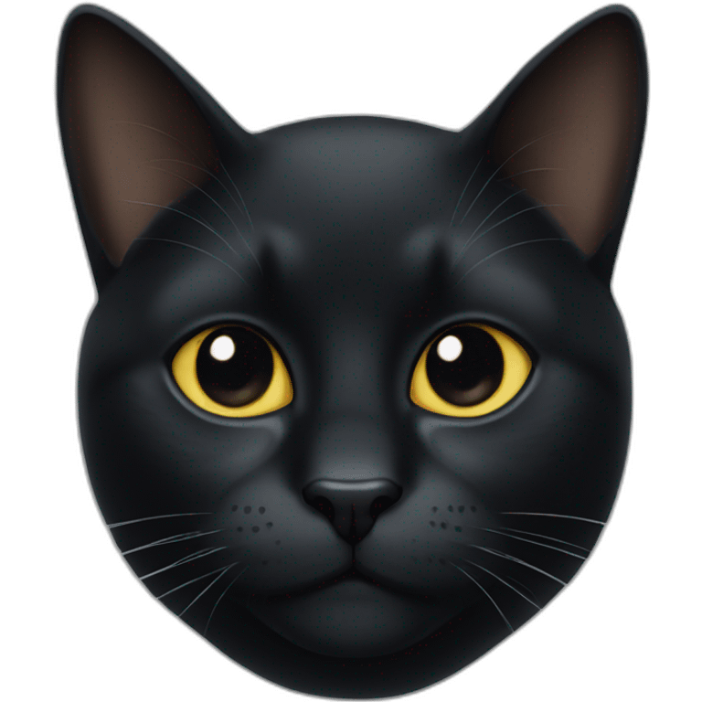 big head black cat emoji