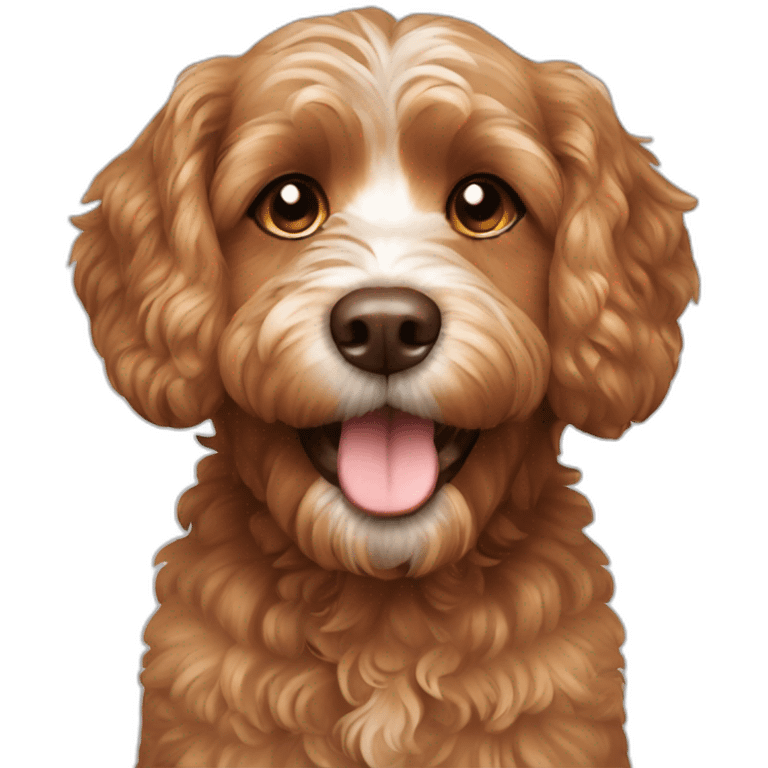 Cavapoo dog brown emoji