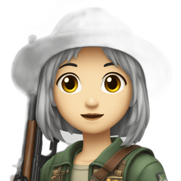 Marin Kitagawa con un rifle emoji