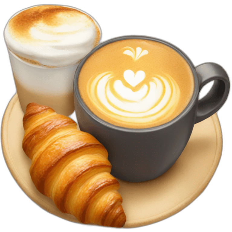 latte and croissant breakfast emoji