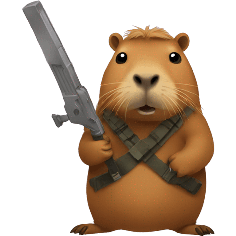 Capybara with weapon emoji