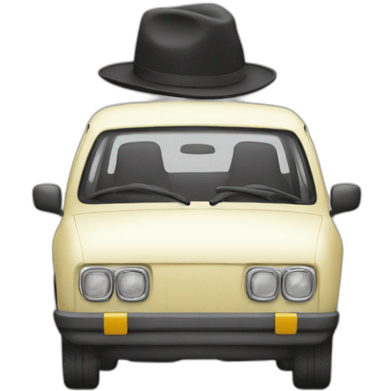 Car with hat emoji