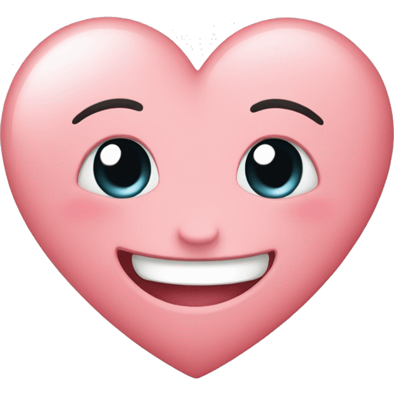 Heart with happy face cute add blush emoji