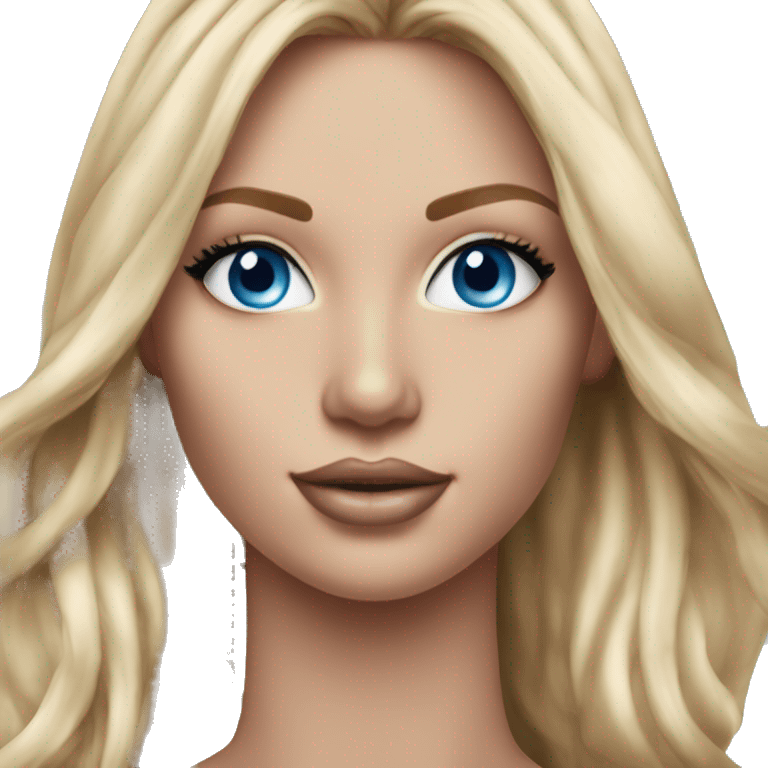 Realistic victoria secret model blonde blue eyes  emoji