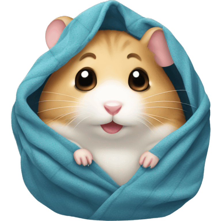 cute hamster covered with a blanket emoji