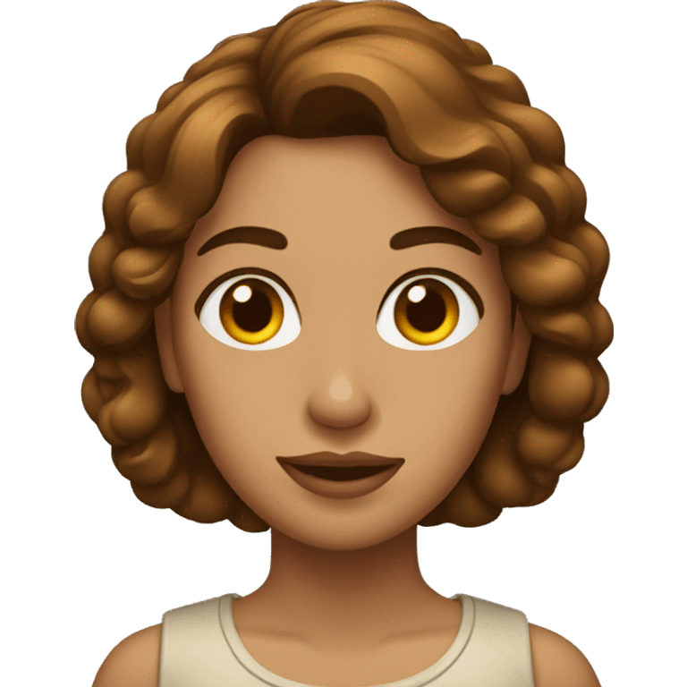 Mujer con pelo marrón  emoji