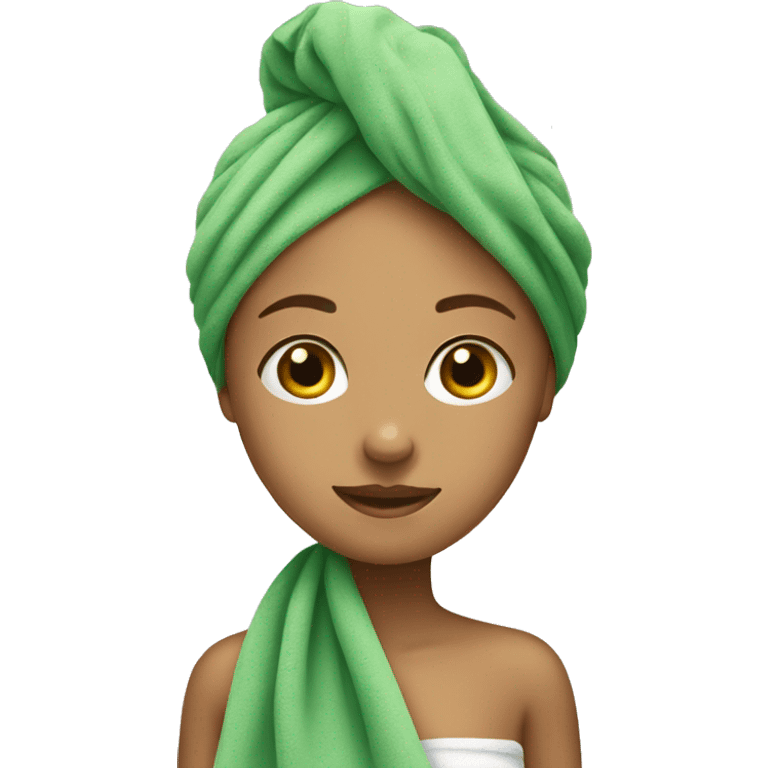 a girl with a towel on her head emoji