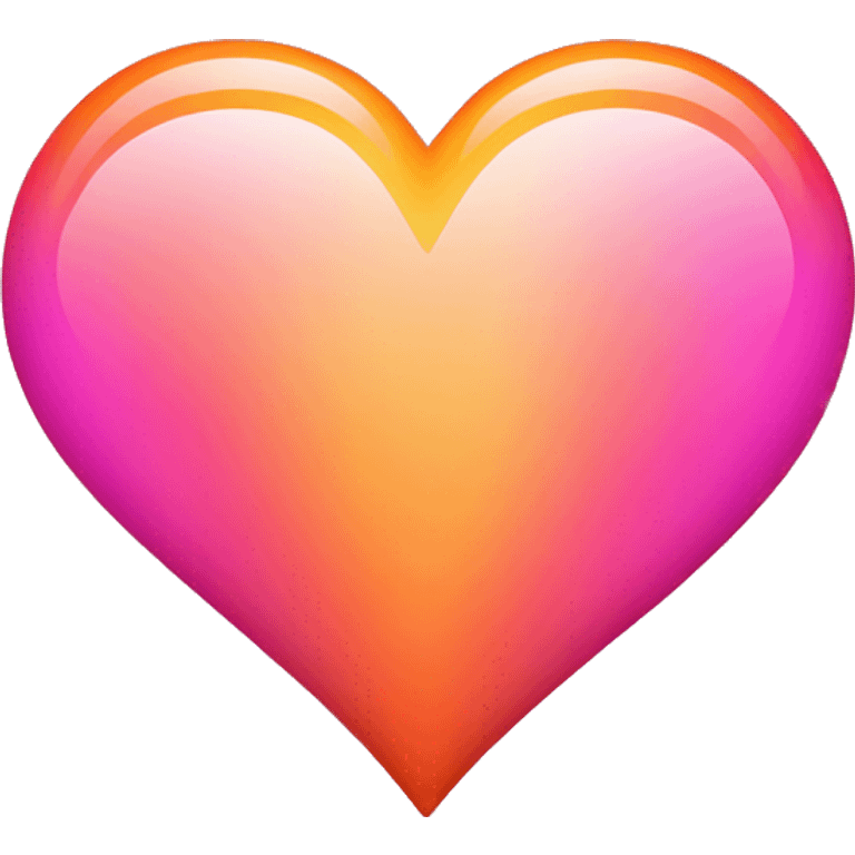 orange and pink gradient tall matte heart emoji