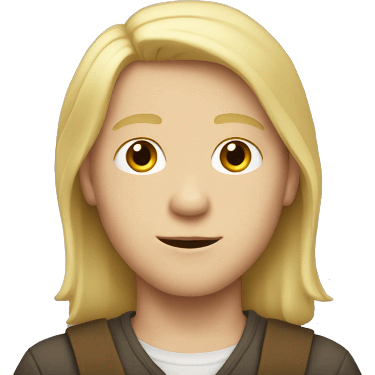 White boy with blonde middle part emoji