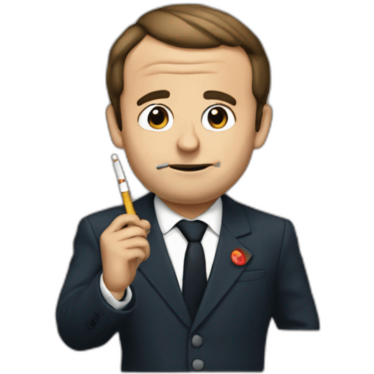 macron qui fume une cigarette emoji