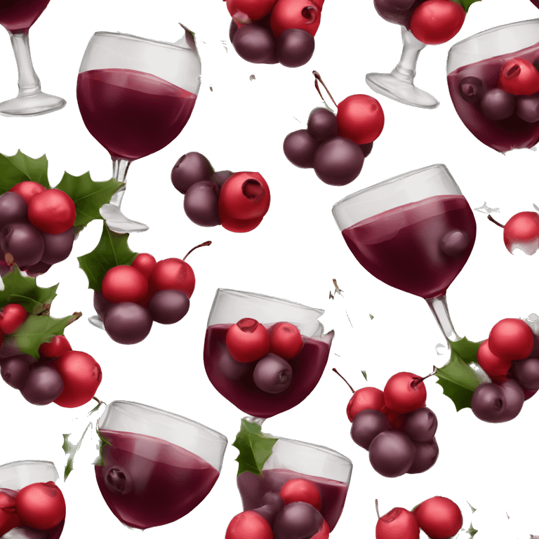 Christmas cocktail burgundy with red berries emoji