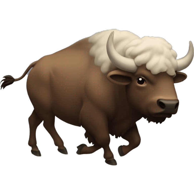 a buffalo running into a storm cloud emoji