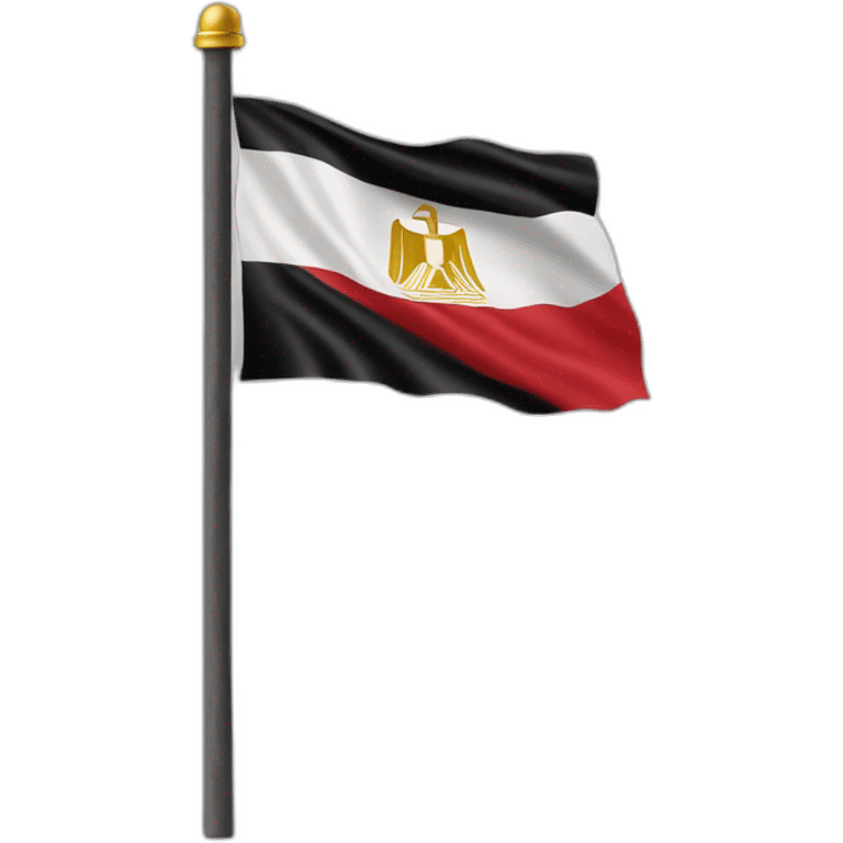 Egyptian flag waving on pole right emoji